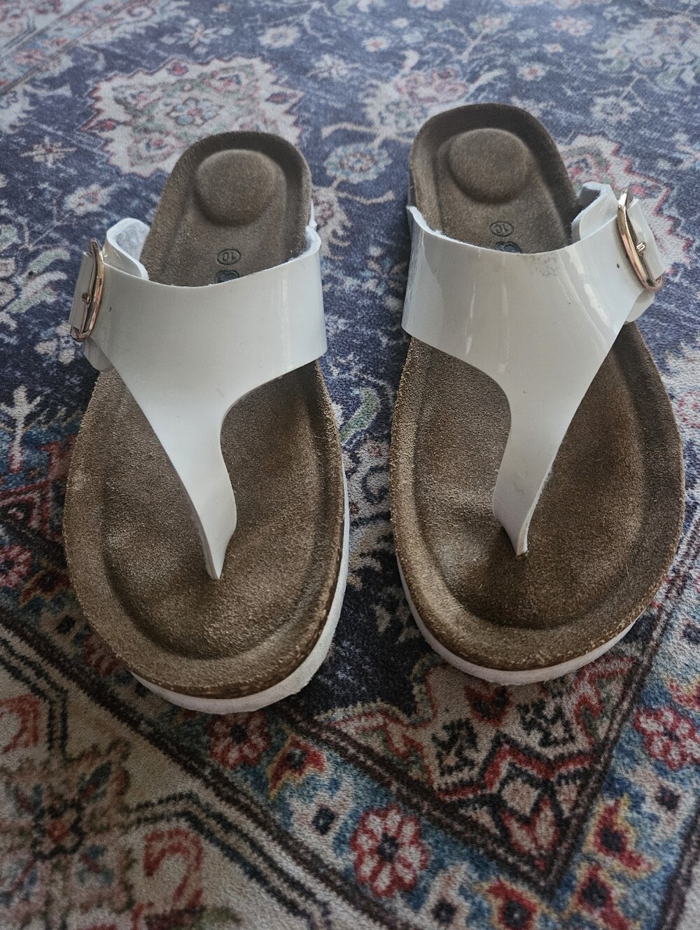 Softmoc White Cork Sandals. 10